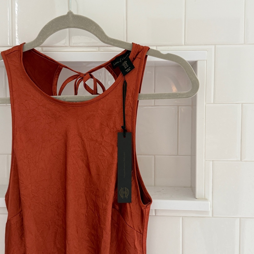 House of Harlow 1960 Rust Copper Silky Slip Dress - Picture 2 of 5